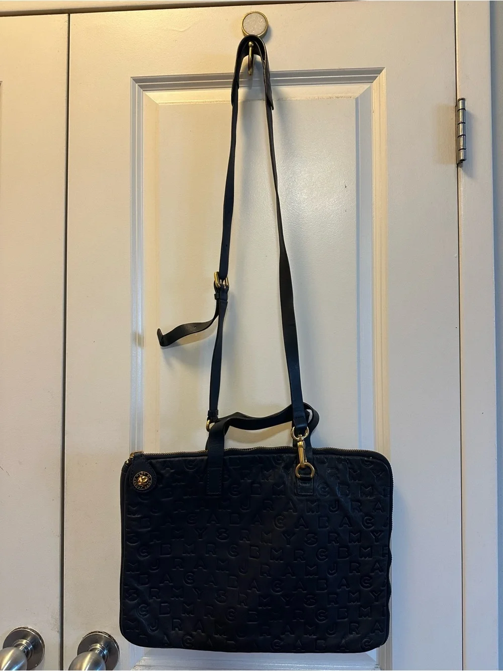 Marc by Marc Jacobs Navy Leather Laptop Bag Briefcase